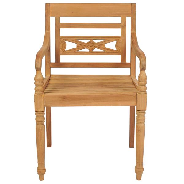 vidaXL Garden Chair Set of 2 Beige Solid Teak Wood Standard Durable
