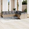 vidaXL Garden Sofa Set Beige PE rattan Large Modular Garden Sofa Set