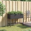 vidaXL Garden Planter Black PE Rattan Medium Garden Planter