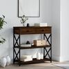 vidaXL Console Table Brown Oak Engineered Wood Narrow Adjustable Feet