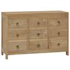 vidaXL Chest Of Drawers Natural Teak Solid Teak Wood, Brass Medium