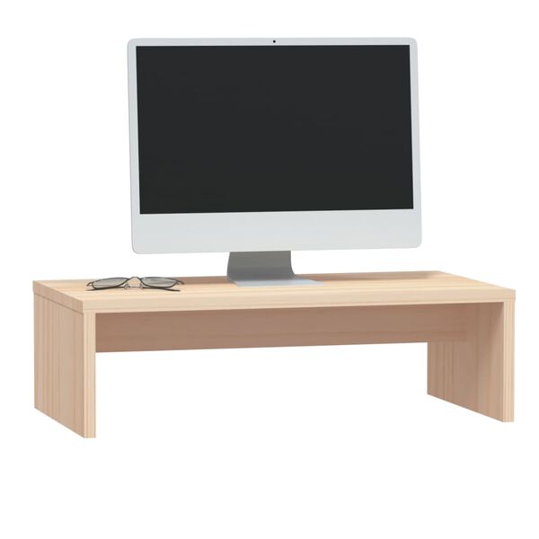 vidaXL Monitor Stand Pine Solid pine wood 19.7 x 10.6 x 5.9 in