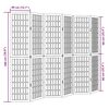 vidaXL Room Divider 6 Panels White Solid Wood Paulownia