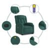 vidaXL Electric Stand Up Massage Recliner Chair Dark Green Polyester