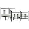 vidaXL Bed Frame Black Powder-coated steel King Bed Frame Rectangular