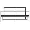 vidaXL Bed Frame Black Powder-Coated Steel 60x79 in Bed Frame
