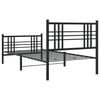 vidaXL Bed Frame Metal Bed Frame Rectangular Traditional Black Bed Frame