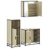 vidaXL Bathroom Furniture Set Sonoma Oak Engineered Wood, Metal, Glass