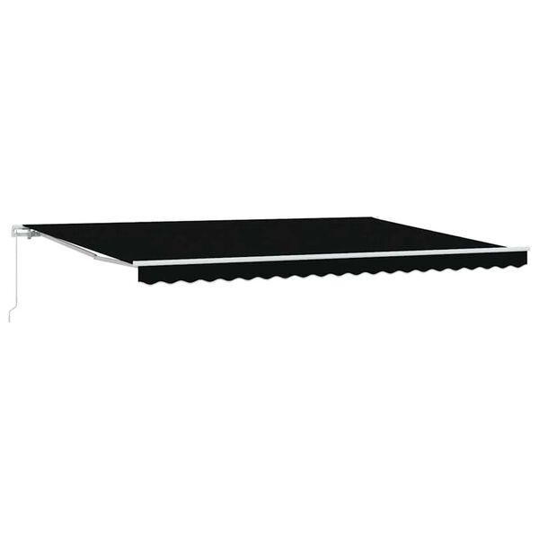 vidaXL Retractable Awning Black 196.85" x 118.11" Polyester and Metal