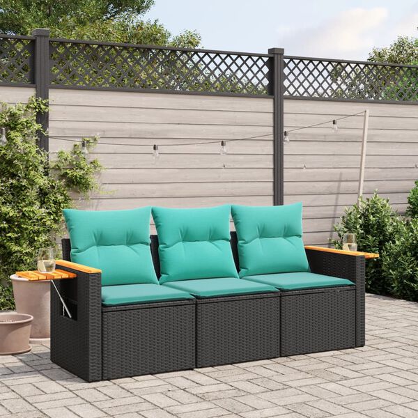 vidaXL Patio Sofa Set Black