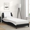 vidaXL Bed Frame Black and White Faux Leather Single Bed Frame