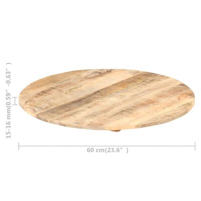vidaXL Table Top Ø23.6"x(0.5"-0.6") Solid Mango Wood