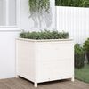 vidaXL Garden Planter White Solid pine wood Large Decorative Inlays