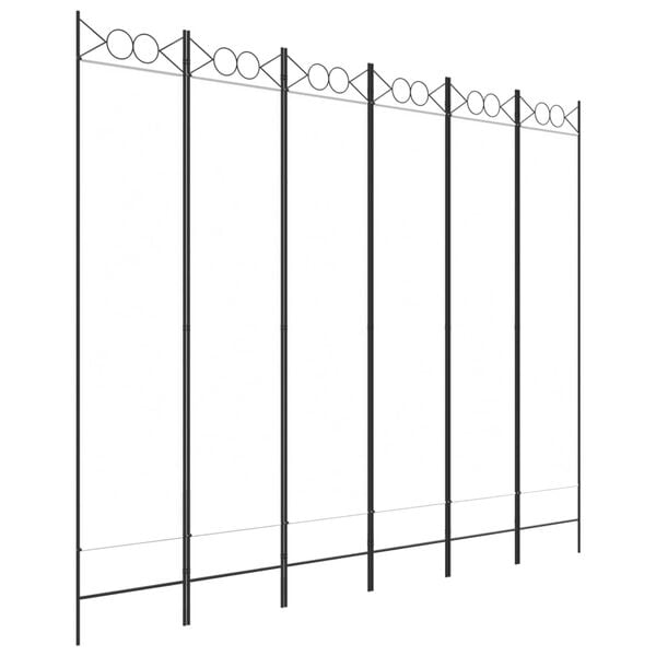 vidaXL 6-Panel Room Divider White 94.5"x78.7" Fabric