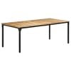 vidaXL Dining Table Natural Wood and Black Rough Mango Wood