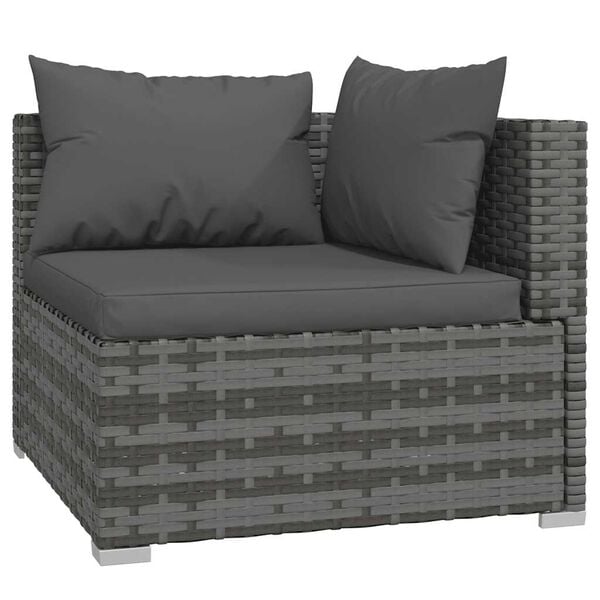 vidaXL Garden Lounge Set Grey PE rattan Large Modular