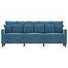vidaXL 3-seater Sofa Blue Velvet (100% polyester), metal, textilene