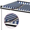 vidaXL Retractable Awning Blue and White Powder-coated aluminum