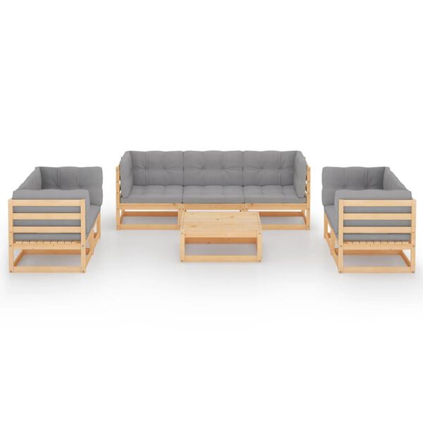 vidaXL Garden Lounge Set Natural Solid pinewood Medium Modular