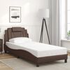 vidaXL Bed Frame "Viana" with LED without Mattress Brown 31.5"x78.7"