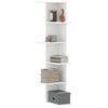 vidaXL Wall Corner Shelf White Engineered Wood 14.4 x 14.4 x 55.1 in