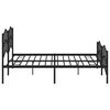 vidaXL Bed Frame Black Powder-Coated Steel Double Bed Frame