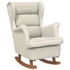 vidaXL Rocking Chair Wingback Cream Velvet and Solid Wood