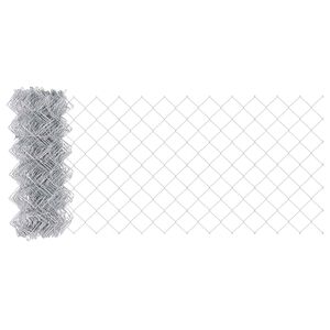 vidaXL Chain Link Fence Silver 393.7" x 15.7" Galvanised Steel