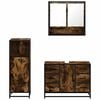 vidaXL Bathroom Furniture Set Smoked Oak Engineered wood, metal, glass