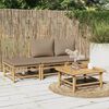 vidaXL Garden Lounge Set Taupe Bamboo, Polyester Medium Modular