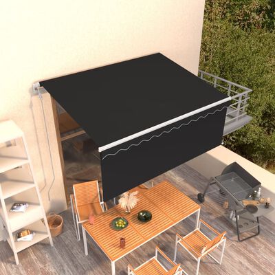 vidaXL Automatic Retractable Awning with Blind 9.8'x8.2' Anthracite