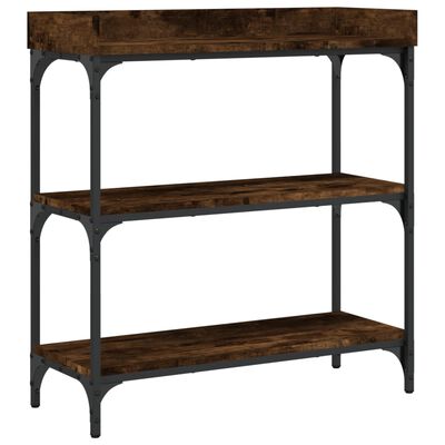 vidaXL Console Table with Shelves Smoked Oak 29.5"x11.8"x31.5"