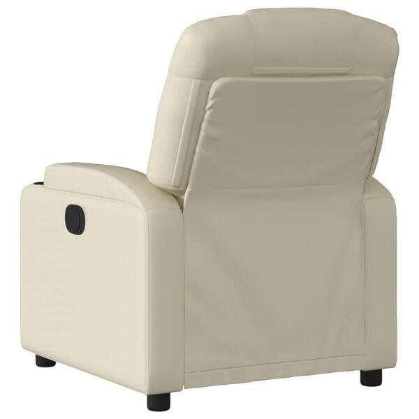 vidaXL Recliner Chair Cream Faux leather, metal, plywood Single