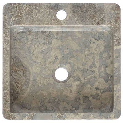 vidaXL Sink Gray 15.7"x15.7"x4.7" Marble