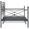 vidaXL Daybed With Trundle Black Steel 42.1 x 79.9 in