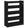 vidaXL Shoe Rack Black Engineered wood Medium Shoe Rack Rectangular