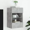 vidaXL TV Wall Cabinet Concrete grey Engineered wood, glass