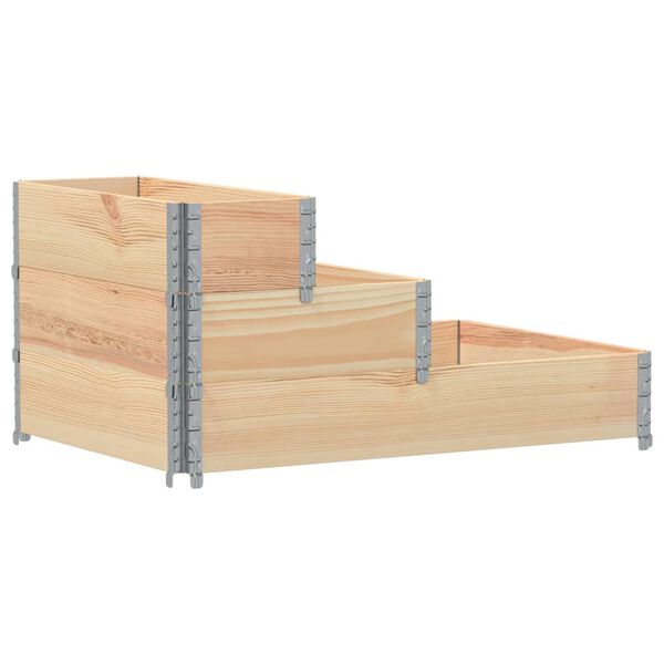 vidaXL Raised Bed Natural Wood Solid Pine Wood Medium Stackable