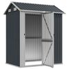vidaXL Garden Shed Anthracite Galvanized Steel Large Garden Shed