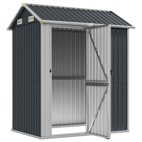 vidaXL Garden Shed Anthracite Galvanized Steel Large Garden Shed
