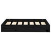 vidaXL Dog Bed Black Solid pine wood Durable Dog Bed Rectangular