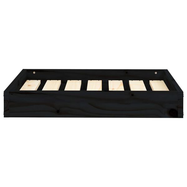 vidaXL Dog Bed Black Solid pine wood Durable Dog Bed Rectangular