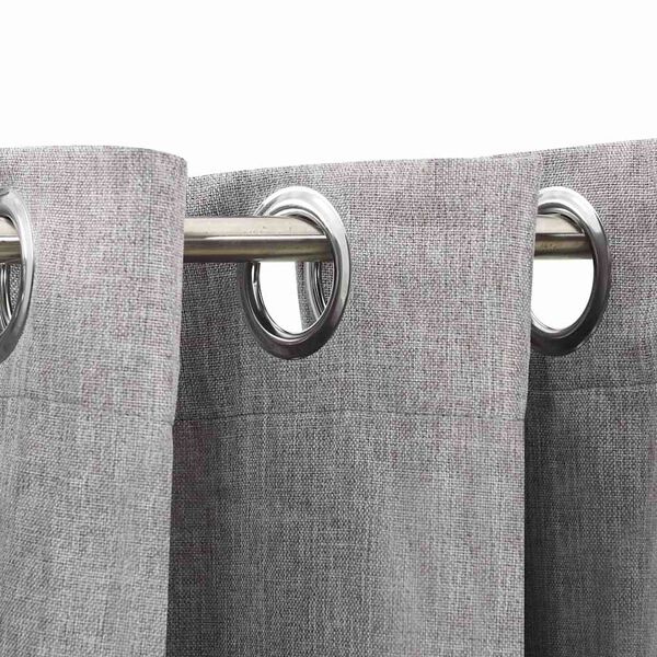 vidaXL Linen-Look Blackout Curtains with Grommets 2pcs Grey 140x88.6 "