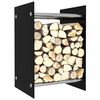 vidaXL Firewood Rack Black 15.7x13.8x23.6" Glass