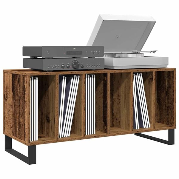 vidaXL Record Cabinet with Shelf Old wood 39.37 x 14.96 x 18.90 in