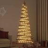 vidaXL Christmas Tree with 130 LEDs Natural 82.7" Solid Ash wood