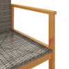 vidaXL Garden Chair Gray PE rattan, solid acacia wood, powder-coated steel
