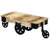 vidaXL Coffee Table Brown and Black Rough Mango Wood, Iron Medium