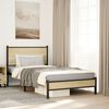 vidaXL Bed Frame Sonoma Oak Steel and engineered wood Twin Bed Frame