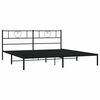 vidaXL Bed Frame Black Powder-Coated Steel Super King Bed Frame